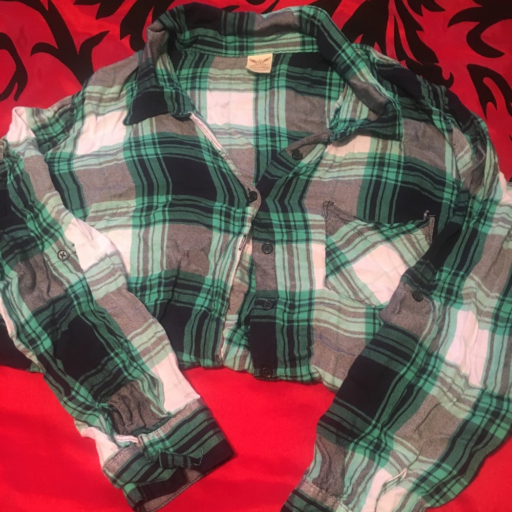 Blue & green flannel